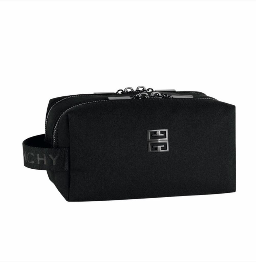 Givenchy Parfums Black Double Zip Cosmetic Travel Toiletry Bag NWOT